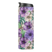 Lila und rosa Blume Thermosbecher (Nach rechts gedreht)