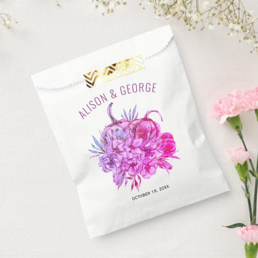 Lila und rosa Blume und Kürbis Hochzeit im Herbst Geschenktütchen (Versiegelt)