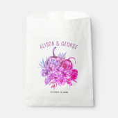 Lila und rosa Blume und Kürbis Hochzeit im Herbst Geschenktütchen (Vorderseite)