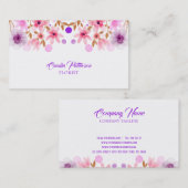 Lila und rosa Blume Visitenkarte (Vorne/Hinten)