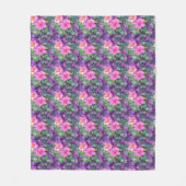 Lila und rosa Blumenmuster Fleecedecke (Vorderseite)