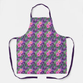 Lila und rosa Blumenmuster Schürze (Vorderseite)