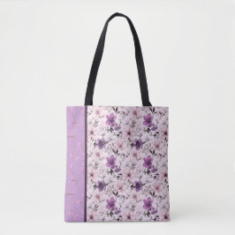 lila und rosa Blumenmuster Tasche