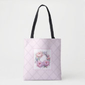 lila und rosa Blumenmuster Tasche (Vorderseite)