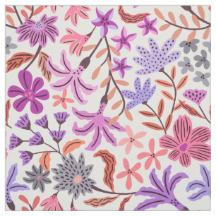 Lila und rosa, blumenreich stoff