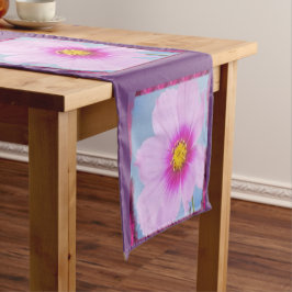 Lila und rosa Blumentisch-Runner Kurzer Tischläufer