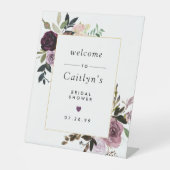 Lila und rosa Brautparty Sockelschild (Vorderseite)