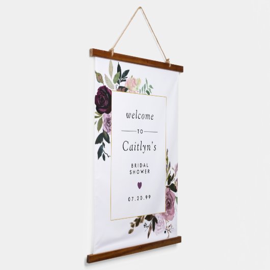 Lila und rosa Brautparty Wandteppich Mit Holzrahmen (Gewinkelt)