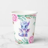 Lila und rosa Dragon Peony Girl Babydusche Pappbecher (Rückseite)