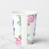 Lila und rosa Dragon Peony Girl Babydusche Pappbecher (Links)