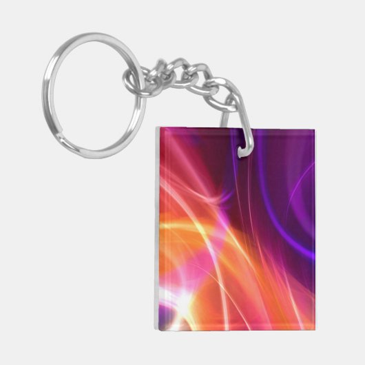 Lila und rosa dynamische Waves Schlüsselanhänger (Vorderseite links)