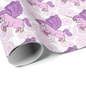 Lila und rosa Einhornmuster Geschenkpapier (Rolleneckpunkt)