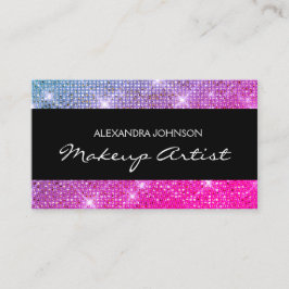 Lila und rosa Elegante Funkelnd Makeup Artist Visitenkarte