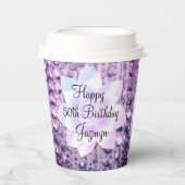 Lila und rosa Elegante Geburt Pappbecher (Vorderseite)