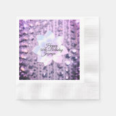 Lila und rosa Elegante Geburt Serviette (Vorderseite)