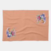 Lila und rosa Fall Bouquet Teezeremonie Set Geschirrtuch (Horizontal)