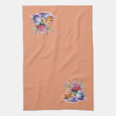 Lila und rosa Fall Bouquet Teezeremonie Set Geschirrtuch (Vertikal)