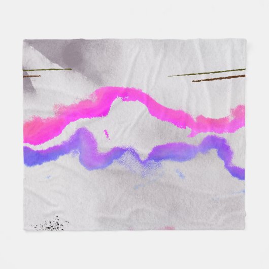 Lila und rosa Farbe Abstrakt Fleecedecke (Vorderseite (Horizontal))