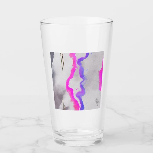 Lila und rosa Farbe Abstrakt Glas (Vorderseite)