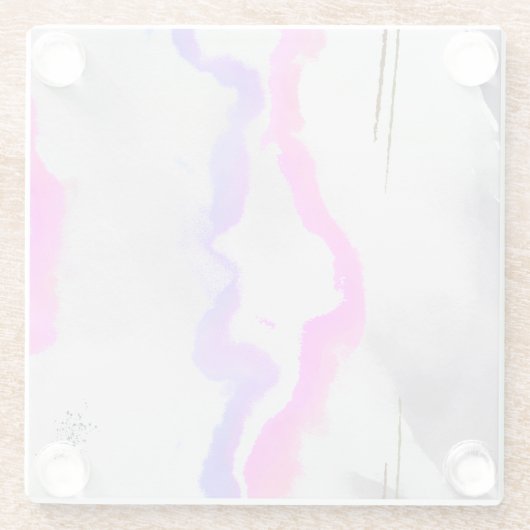 Lila und rosa Farbe Abstrakt Glasuntersetzer (Rückseite)