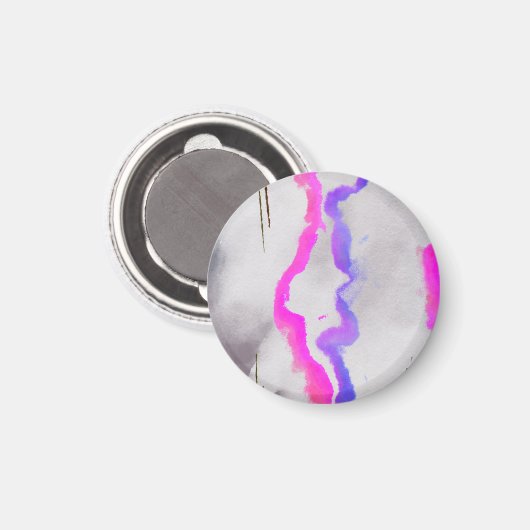 Lila und rosa Farbe Abstrakt Magnet (Vorderseite/Rückseite)