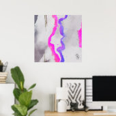 Lila und rosa Farbe Abstrakt Poster (Heimbüro)