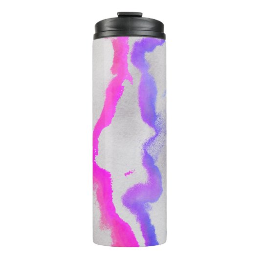 Lila und rosa Farbe Abstrakt Thermosbecher (Vorderseite)