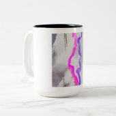 Lila und rosa Farbe Abstrakt Zweifarbige Tasse (Vorderseite Links)