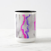 Lila und rosa Farbe Abstrakt Zweifarbige Tasse (Mittel)