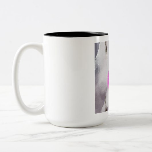 Lila und rosa Farbe Abstrakt Zweifarbige Tasse (Links)
