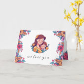 lila und rosa farbige Happy Mother Day Card Karte (Gelbe Blume)