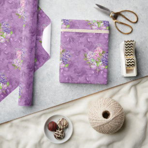 Lila und rosa Flieder Geschenkpapier