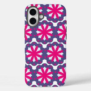 Lila und rosa florale Formen Illustration iPhone 16 Plus Hülle