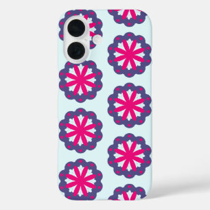 Lila und rosa florale Formen Illustration iPhone 16 Hülle