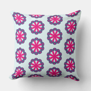 Lila und rosa florale Formen Illustration Kissen