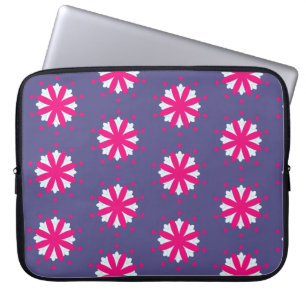Lila und rosa florale Formen Illustration Laptopschutzhülle