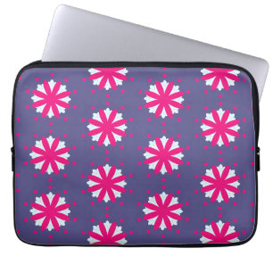 Lila und rosa florale Formen Illustration Laptopschutzhülle