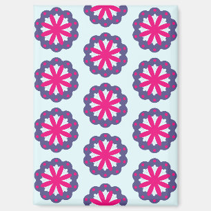 Lila und rosa florale Formen Illustration  Magnet