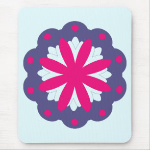 Lila und rosa florale Formen Illustration Mousepad