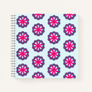 Lila und rosa florale Formen Illustration Notizblock