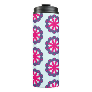Lila und rosa florale Formen Illustration Thermosbecher