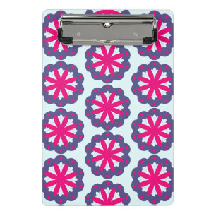 Lila und rosa florale Formen Mini Klemmbrett