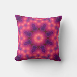 Lila und rosa Fraktal Art Throw Kissen