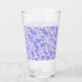 Lila und rosa Frangipani-Blüten, Glas (Rückseite)