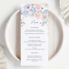 Lila und rosa Frühlingssehen Menükarte