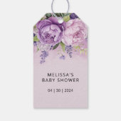 Lila und rosa Garden Blume Mädchendusche Geschenkanhänger (Rückseite)