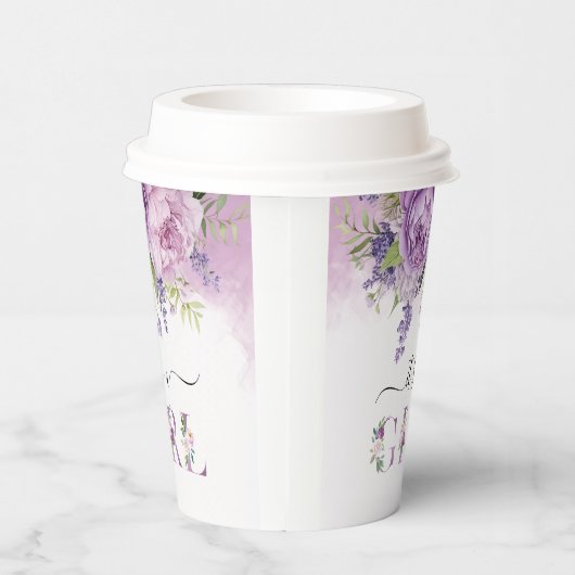 Lila und rosa Garden Blume Mädchendusche Pappbecher (Rechts)