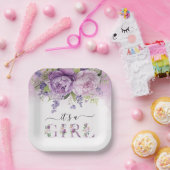 Lila und rosa Garden Blume Mädchendusche Pappteller (Party)