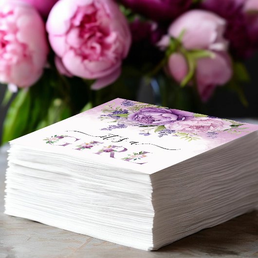 Lila und rosa Garden Blume Mädchendusche Serviette