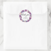 Lila und rosa Gastgeschenk Hochzeit Flora Vielen D Runder Aufkleber (Tasche)